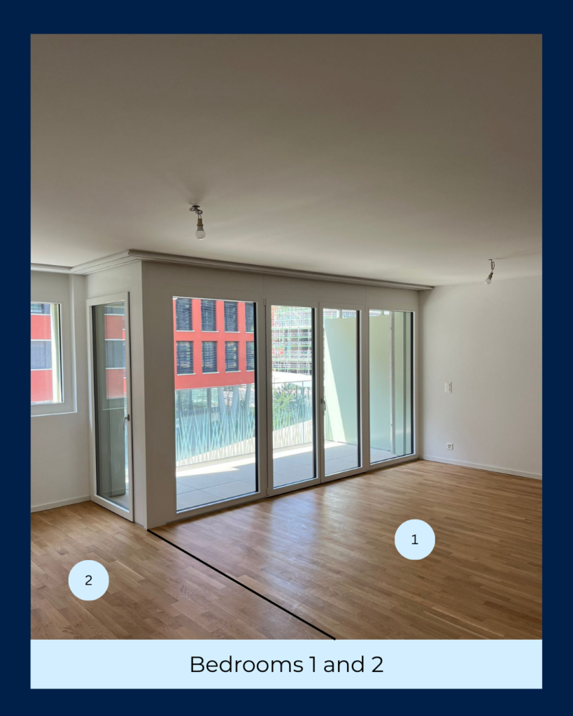 5 Bedroom Shared Apartment Lausanne bedrooms 1 and 2